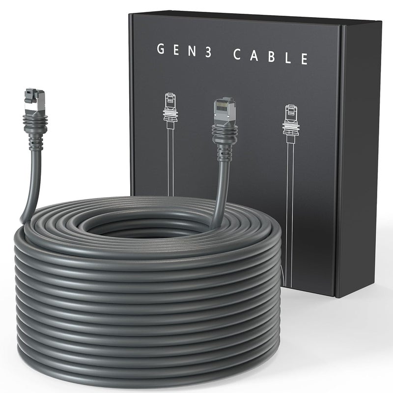 LUCMO 130FT/ 39.6M Starlink Gen 3 Cable for Starlink Standard Generation 3, Replacement Extension Cable Waterproof for Satellite Starlink Standard V3 (130FT), Grey - Image 1